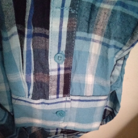 Time and Tru Blue Plaid Shirt - Picture 4 of 4